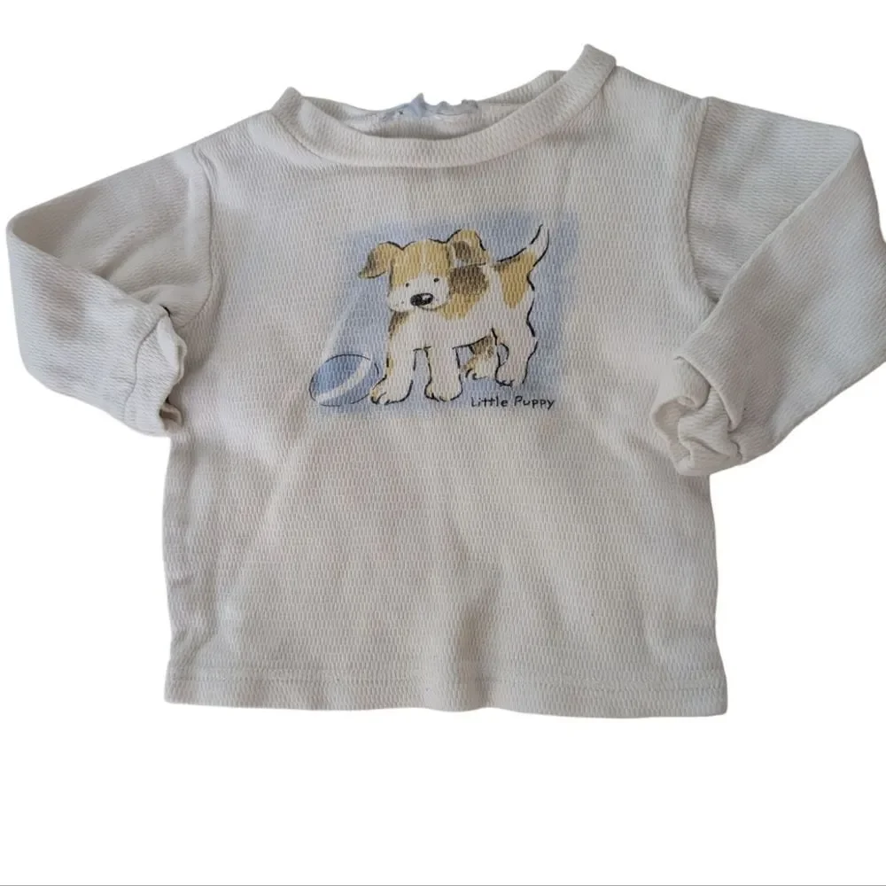 Y2K Infant Thermal Dog Print Pajama Set Size 6/9 Months